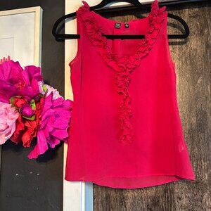 Saks Fifth Avenue Hot Pink Ruffle Blouse Size 5